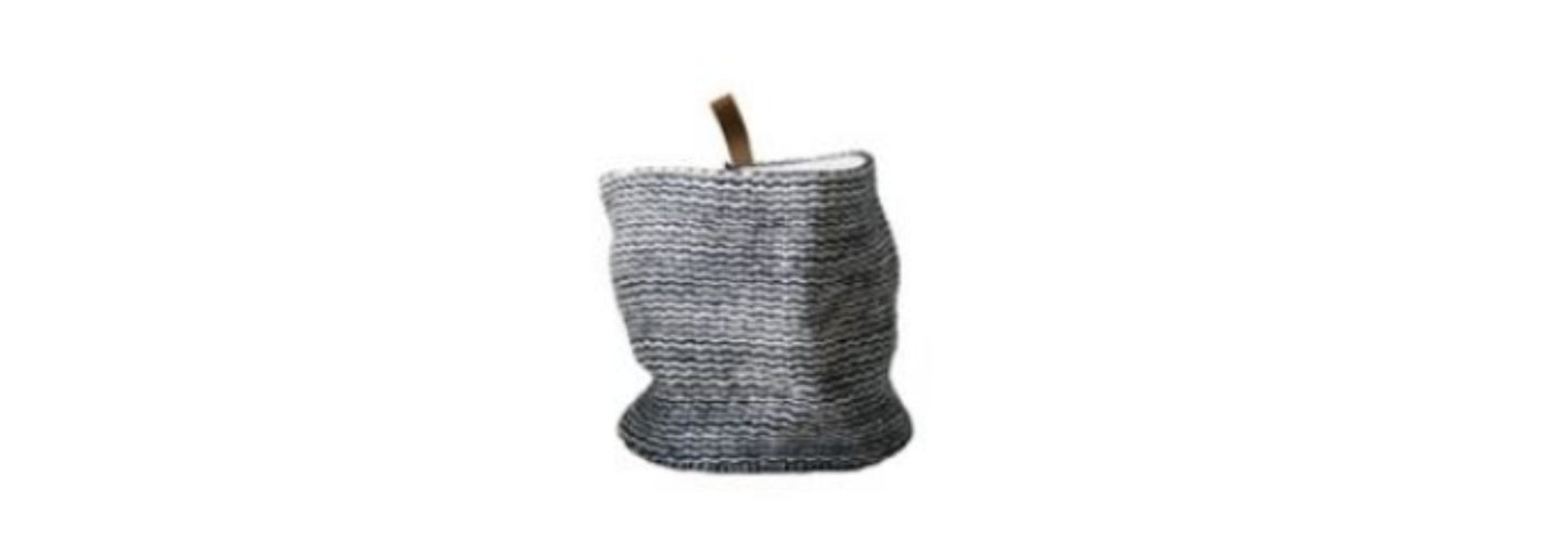 Round Jute Leather Loop Basket Large
