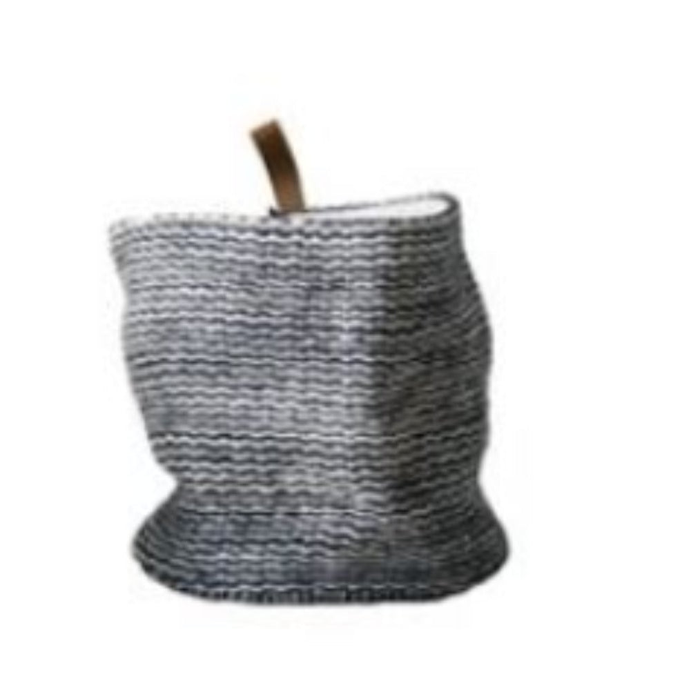 Round Jute Leather Loop Basket Large
