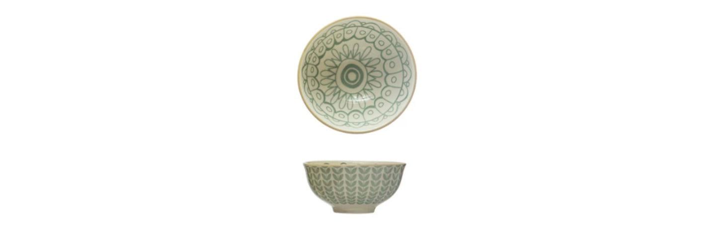 Stoneware Patterned Bowls