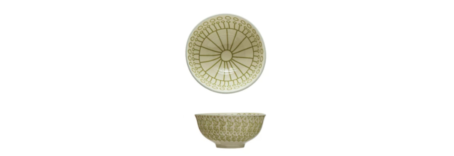 Stoneware Patterned Bowls
