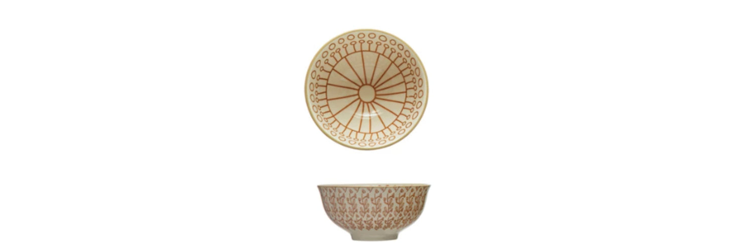 Stoneware Patterned Bowls