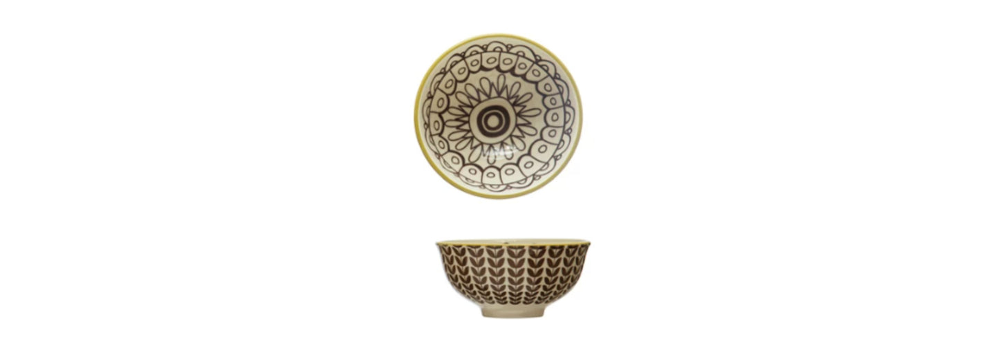 Stoneware Patterned Bowls