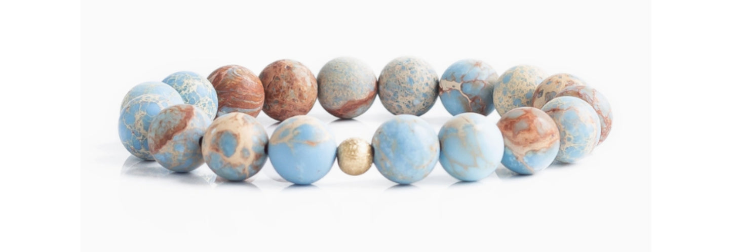 Gemstone Bracelet Blue Jasper 10mm