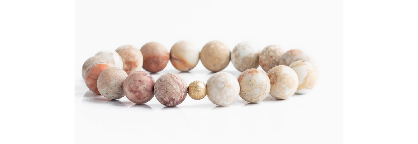 Gemstone Bracelet White Jasper 10mm