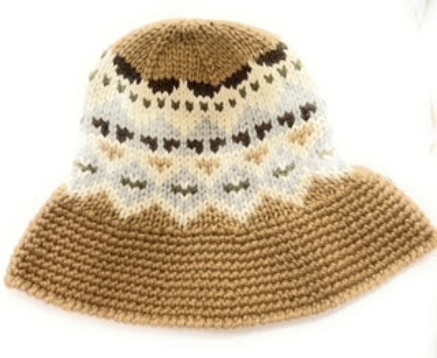 Taupe Knit Bucket Style Hat