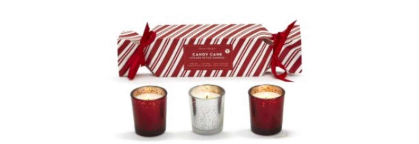 Candle Cracker Set Of 3 Candy Cane Scented Candles