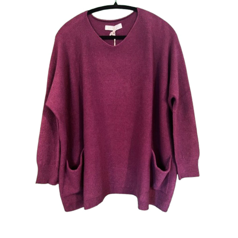Amazing Woman Cary Sweater Plum - One Size