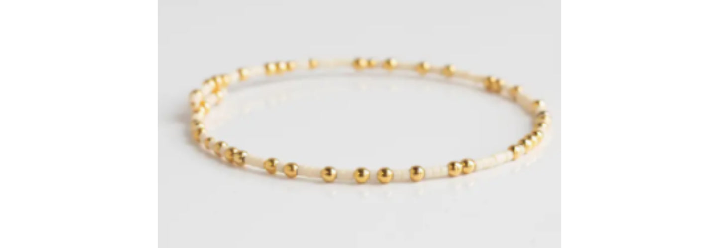 Confetti Bangle Bracelet Ivory/Gold