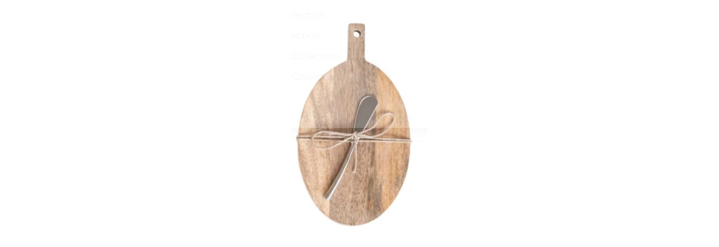 Mini Board with Canape Knife Round Egg Shape