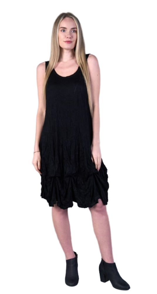 Shana Dress Crinkle Bubble Black