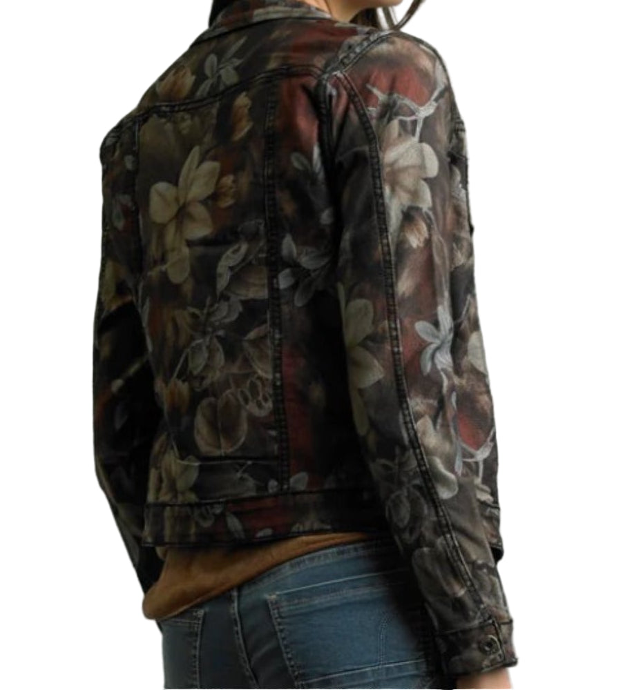 Floral/Black Denim Jeans Reversible