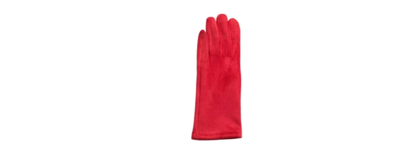Gloves Faux Suede Magenta