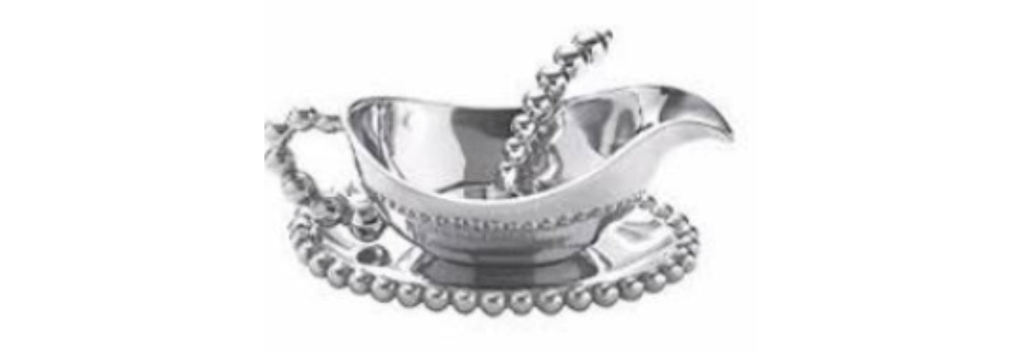 Pearled Gravy Boat Set