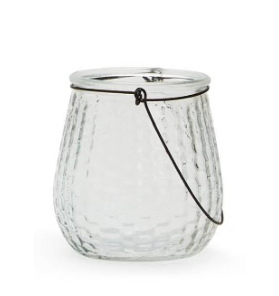 Hanging Glass Recycled Lantern - Clear