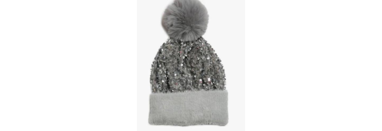Hat Sequins Gray