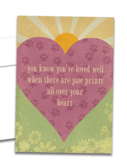 Loved Well Pawprints Pet Sympathy Card