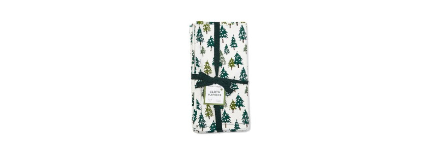 Pine Tree Dinner Napkins Set / 4