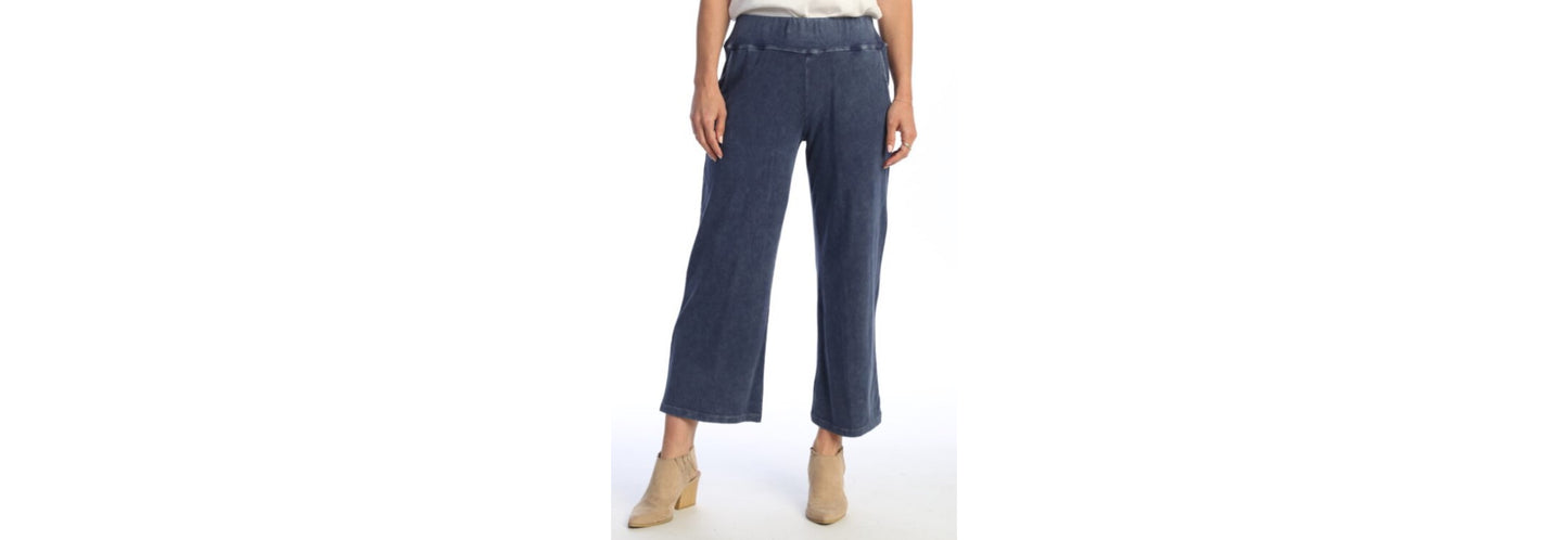 Mineral Wash Yoga Style Pants - Denim Blue