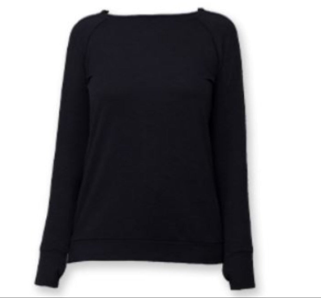 Weekender Raglan Top - Black