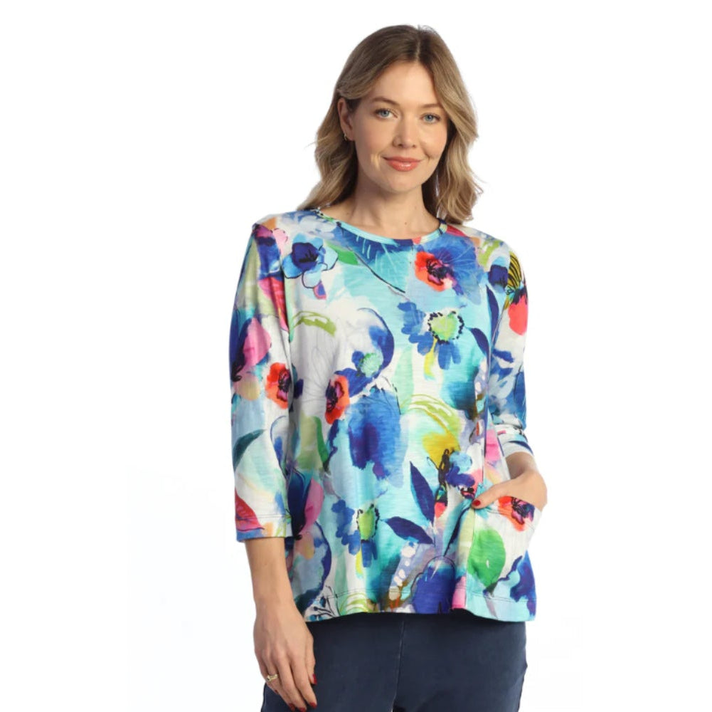Charlotte Cotton Modal Relaxed Top with Side Pockets