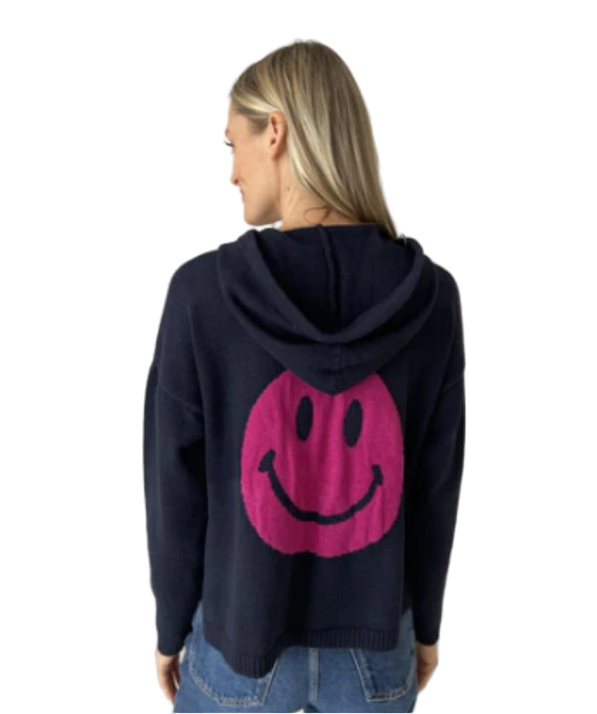 THe Good Mood Hoodie- Navy / Hot Pink