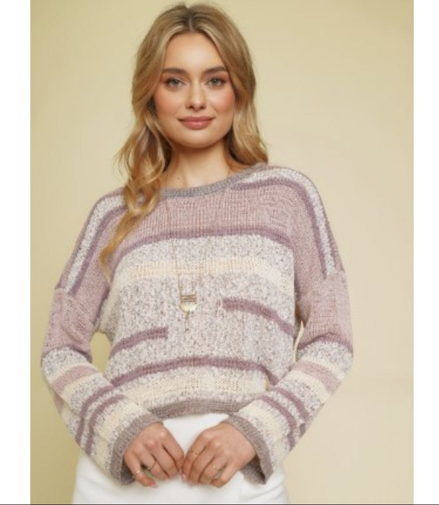 Multicolor Striped Pullover Sweater
