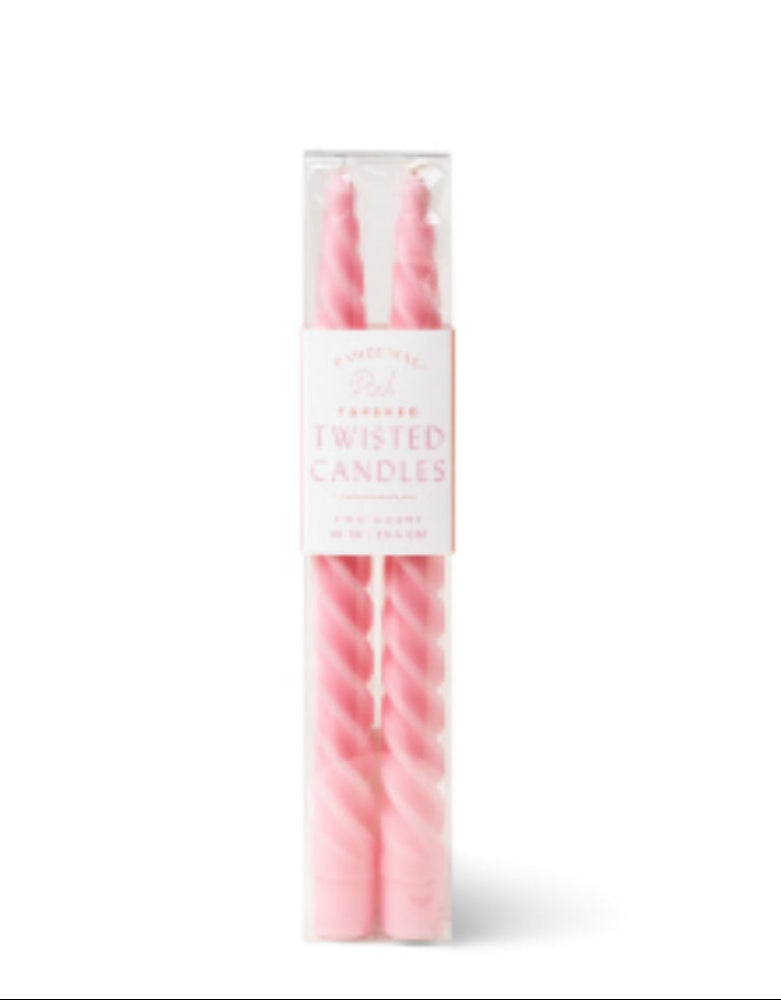 Twisted Taper Candles - Pink