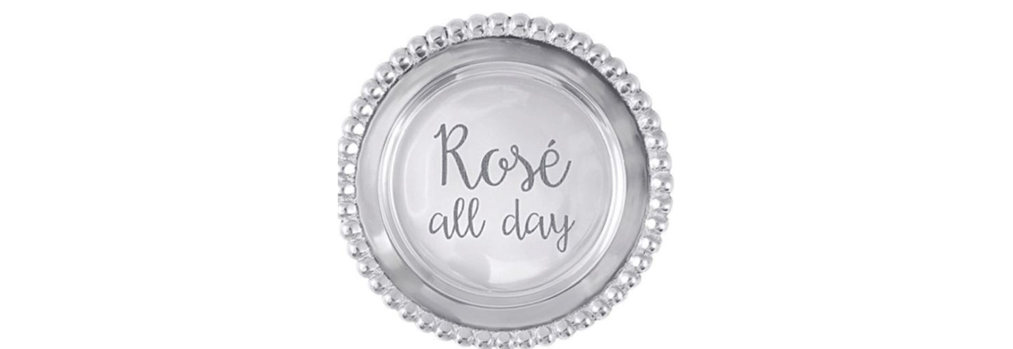Rose All Day Beaded Wine Plate