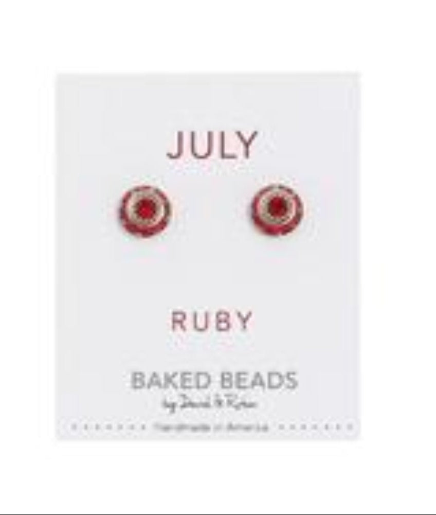 July Birthstone - Ruby Crystal Earrings