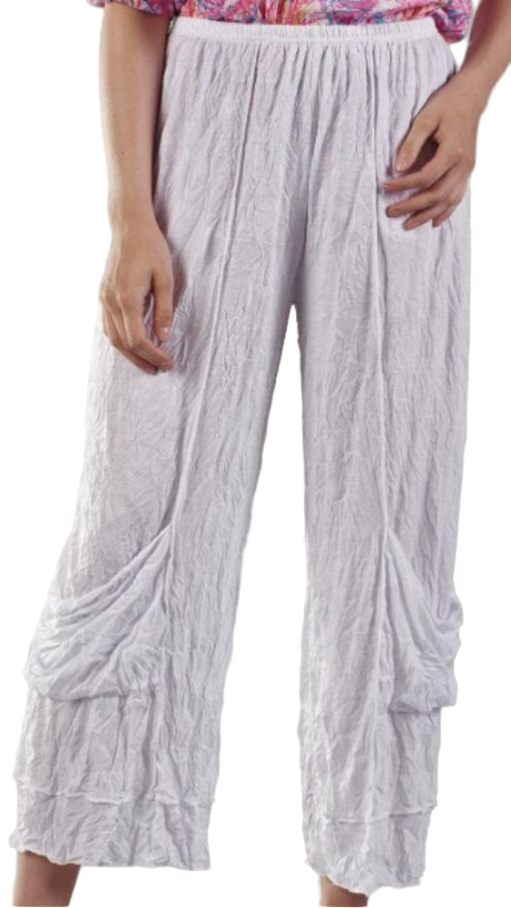 Crinkle Capri Two Pocket Pants White X-Large