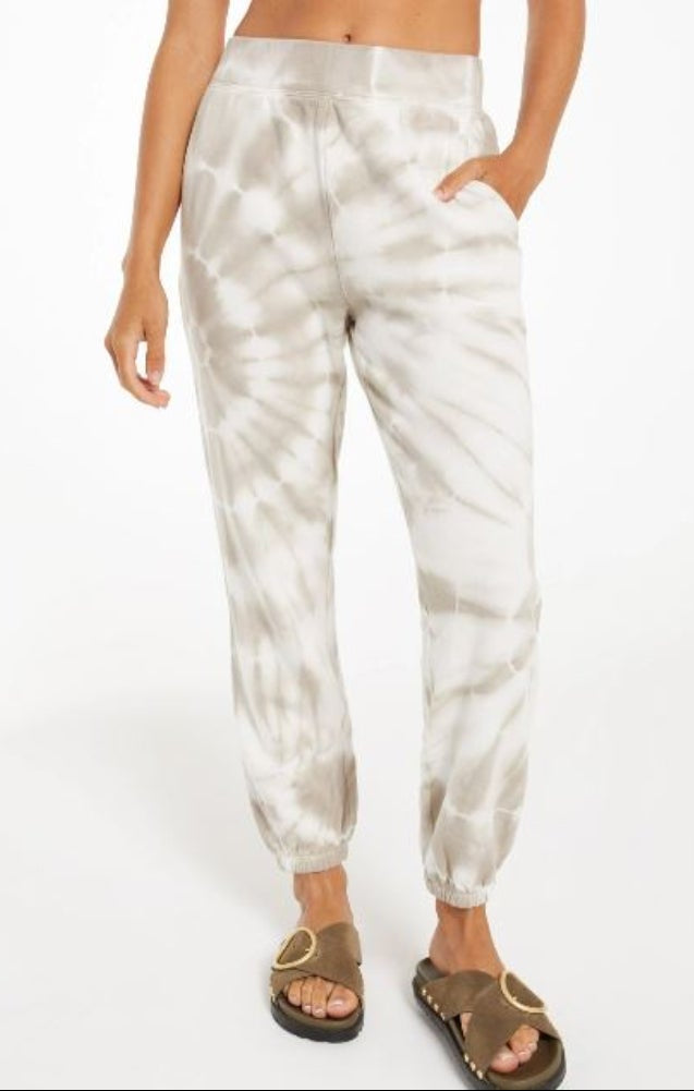 Pant Jogger Emery Spiral Tie Dye Taupe