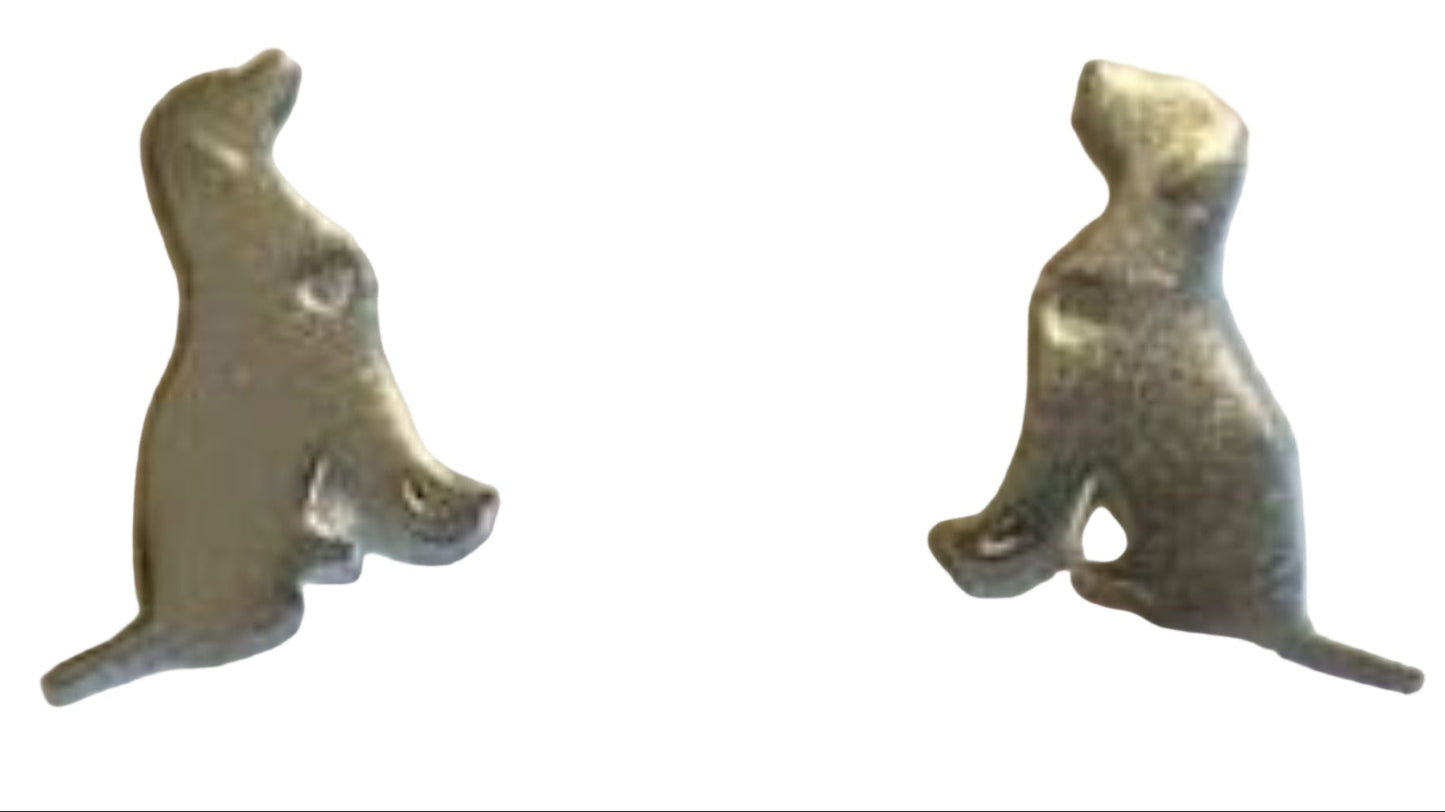 Sterling Silver Earrings Faithful Dog Studs