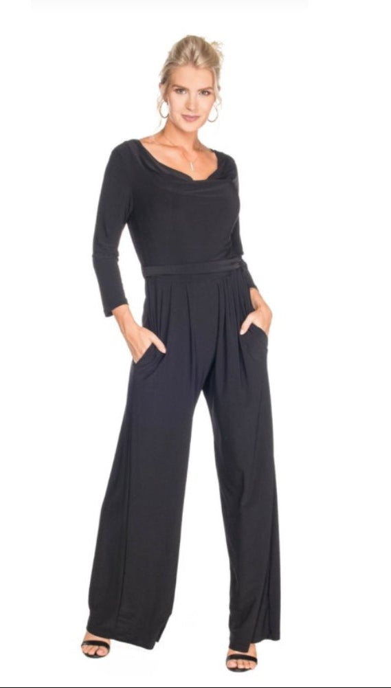Cowl Neck Jumpsuit Black