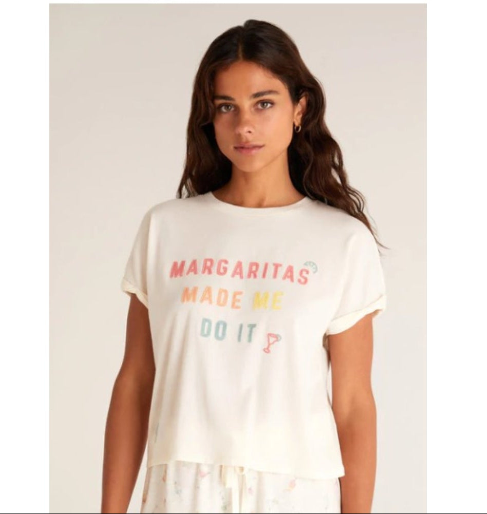 Coastal Margarita Tee in White Sand