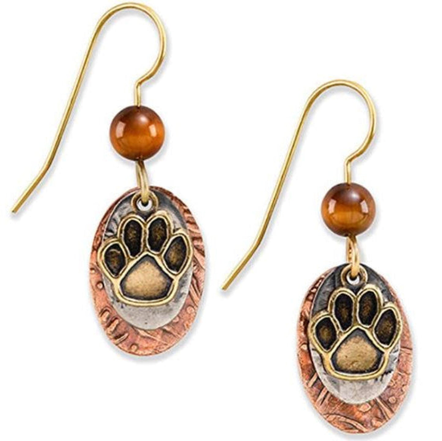 Earrings Paw Print - Silver Forest