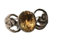 Ring Citrine Oval Stone Sterling Sz 7
