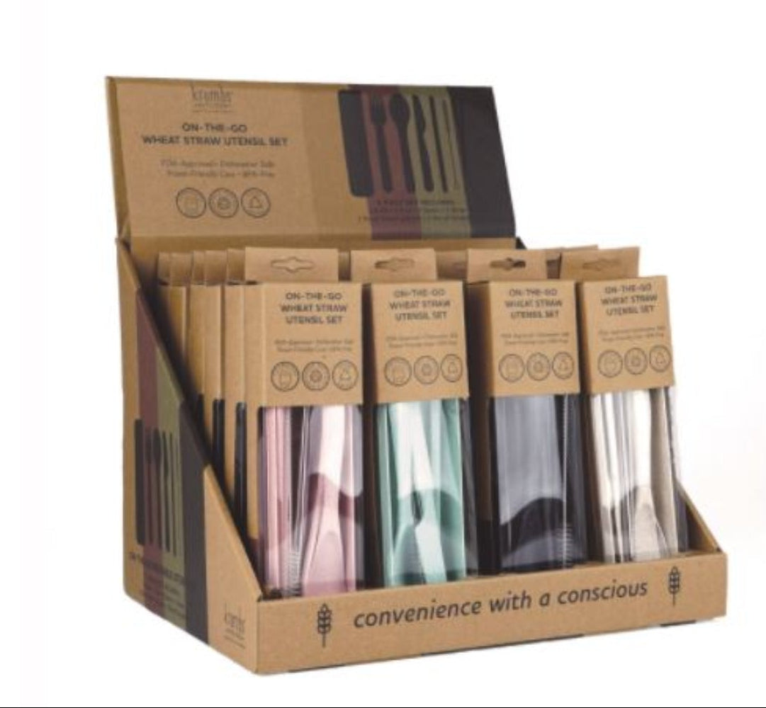 Reusable Utensil Set Wheat Straw Assorted Colors