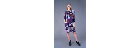 Shana Fleece Dress with Pockets Purple