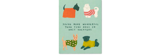 You're More Wonderful Than Tiny Dogs In Knit Sweaters - Friendship Card