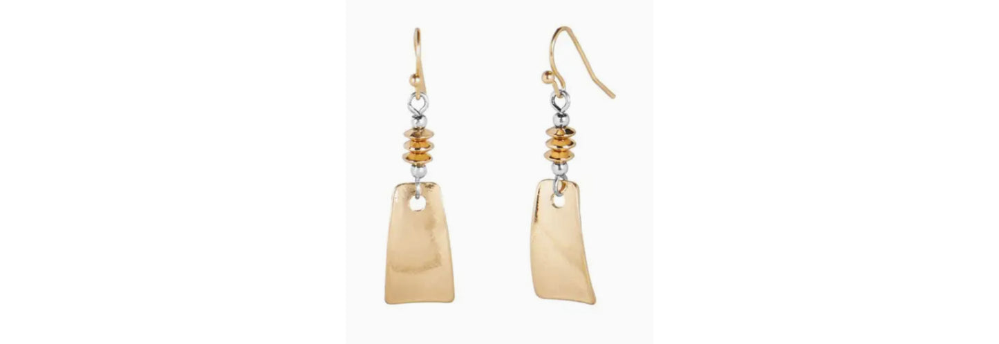 Modern Stack Dangle Earrings - Gold