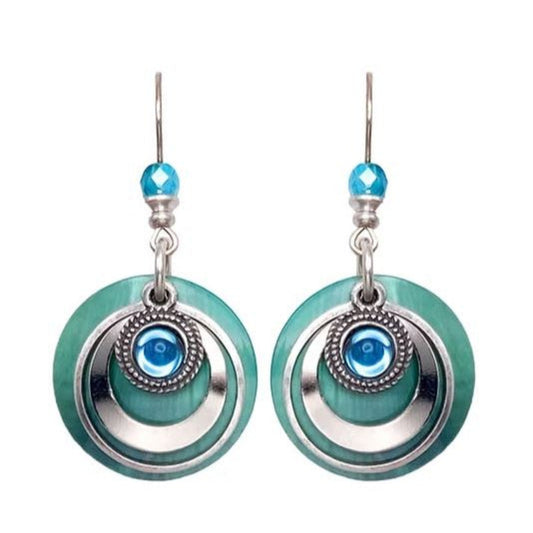 Earrings : Aura Rounds  - Gold with Apricot | Fishhook Ear Wire