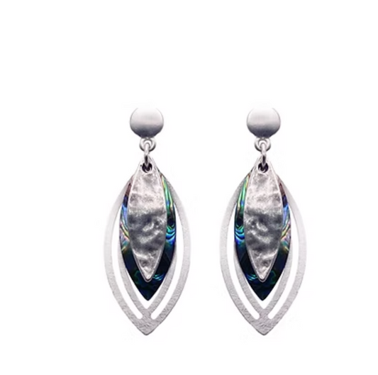 Earrings : Brief Encounters  - Two Tone with Mother of Pearl Bead | Fishhook Ear Wire