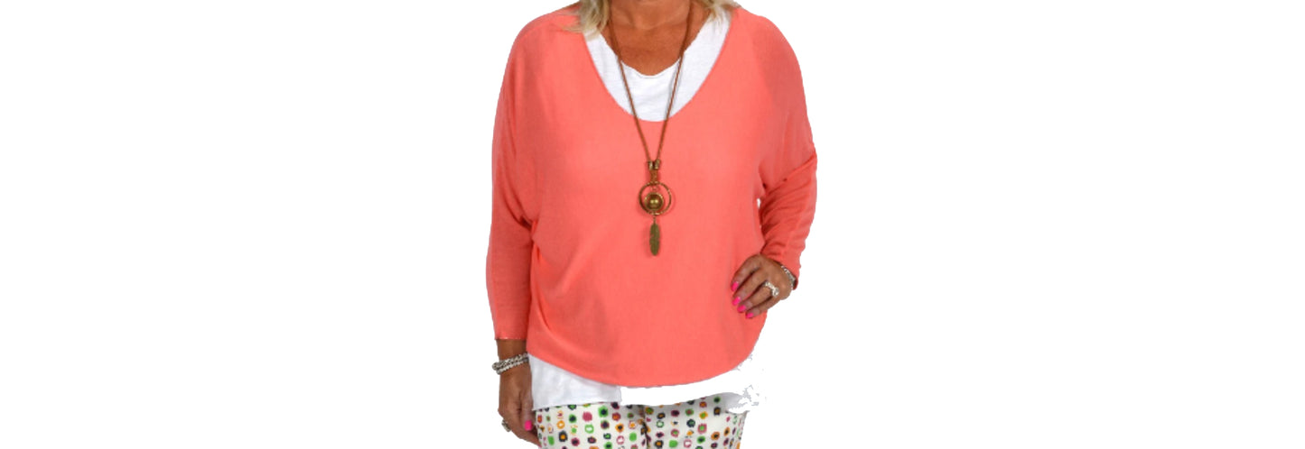 Tunic Top V-Neck 2pc | One Size