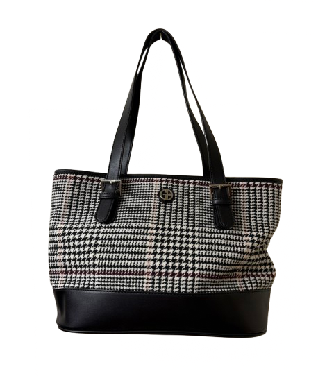 Black Plaid Tote Bag | Preowned