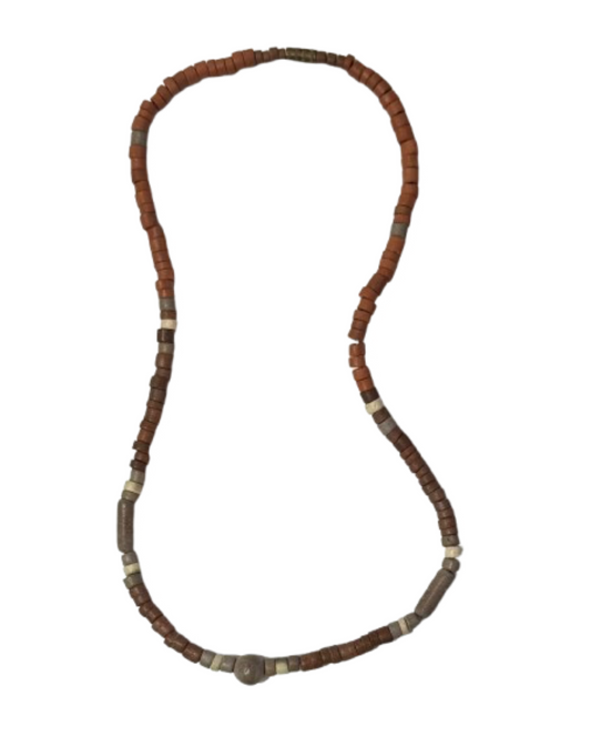 Earth Tones Small Clay Bead Necklace | Preowned