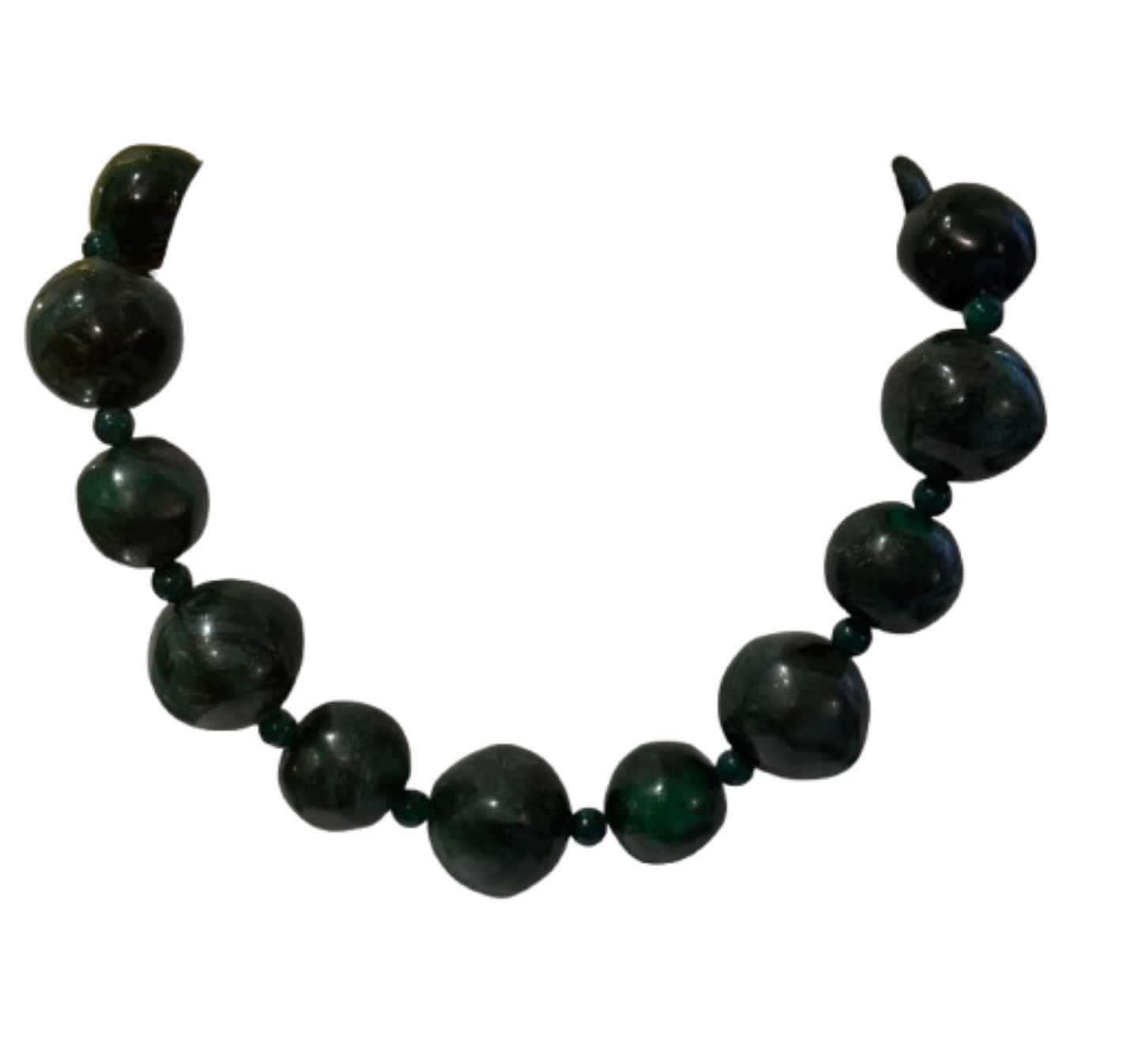 Chunky Green Chocker Bead Necklace | Preowned