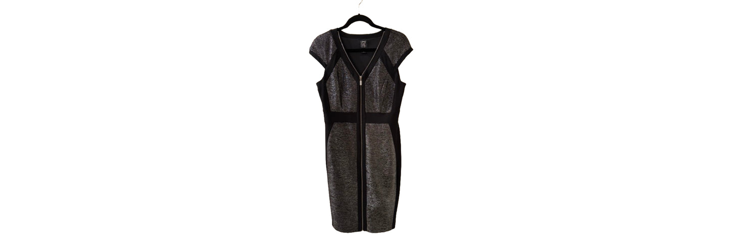 Jax Black and Pewter Zip Front Dress -  SZ10