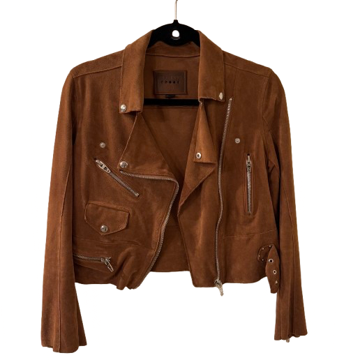 Blank NYC Brown Faux Suede Jacket - XS | Preowned
