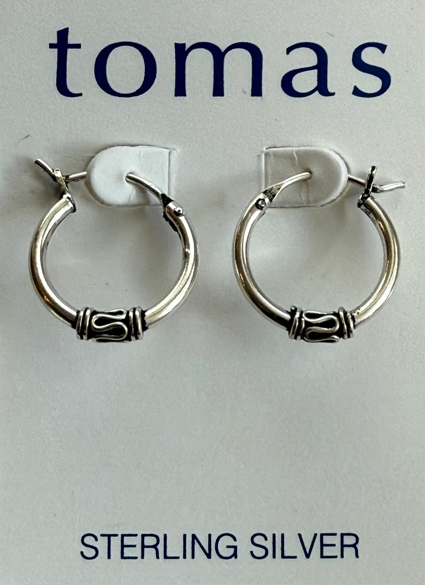Sterling Silver Bali Hoop Earrings 14mm