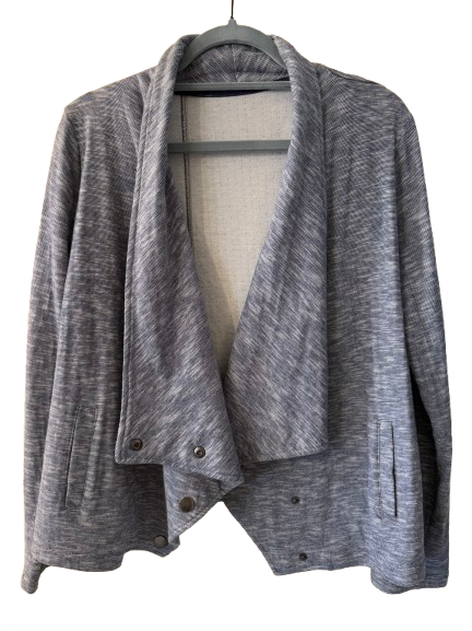 Black and White Stripe Jacket with Snap Front - Preowned